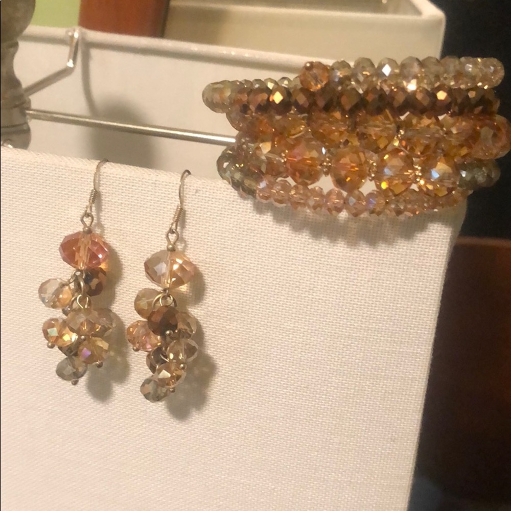 Crystal Bracelet & Earrings Set